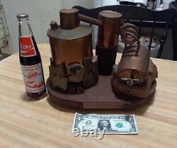 Hillbilly copper moonshine decanter Hancrafted 1988 signed and numbered