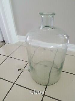 LARGE 3-Gallon Clear 16 Glass Reservoir Bottle Aspirator Stem Drain Laboratory