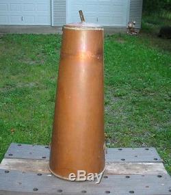 Large 26 1/2 Long Old Handmade Copper Moonshine Still Funnel Folded Solder Seam