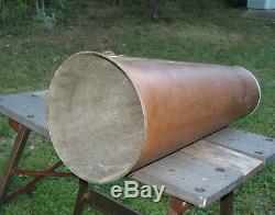 Large 26 1/2 Long Old Handmade Copper Moonshine Still Funnel Folded Solder Seam