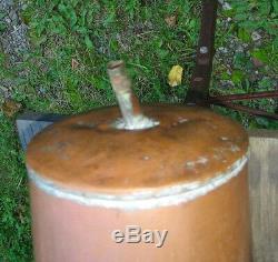 Large 26 1/2 Long Old Handmade Copper Moonshine Still Funnel Folded Solder Seam
