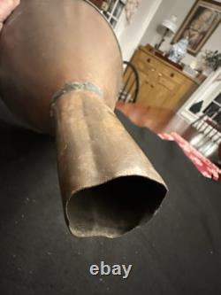 Large Antique Copper Moonshine Still Funnel