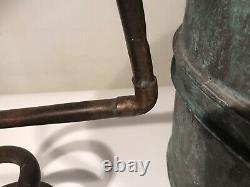 Large Antique Copper Moonshine Still WithCoil & Brass Top 5 Gallon 22 Tall