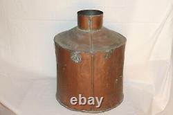 Large Antique Primitive Copper Metal Moonshine Still Vessel Kettle Container