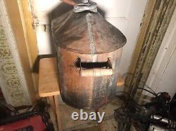 Large Antique Vintage Copper Moonshine Still Pot Boiler