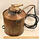 Large Vintage Antique Copper Moonshine Still W. Coil -handles Brass Top 16 Tall