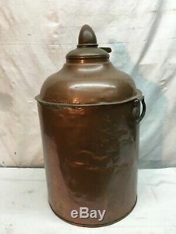 Large Vintage Copper Tub Moon shine Still Corn Mash Boiler Pot 5 gallon