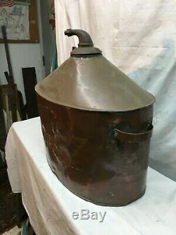 Large Vintage Copper Tub Moon shine Still Corn Mash Boiler Pot 7 gallon