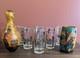 Mcm Moonshine Still 6 Pc Highball Drinking Glasses + Hand Painted Barrel & Pin