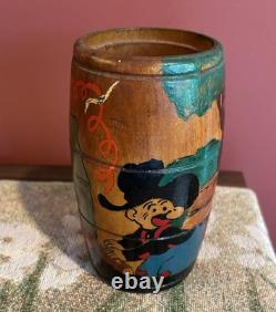 MCM MOONSHINE STILL 6 pc Highball Drinking Glasses + Hand Painted Barrel & Pin