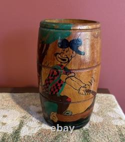 MCM MOONSHINE STILL 6 pc Highball Drinking Glasses + Hand Painted Barrel & Pin