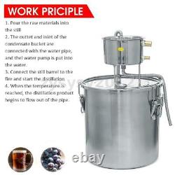 Moonshine 10 GAL POTS Alcohol Distiller Copper Wine Maker Water Still Boiler 35L