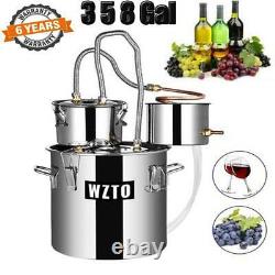 Moonshine 3/5/8GAL 3 POTS Alcohol Distiller Copper Wine Maker Water Still Boiler