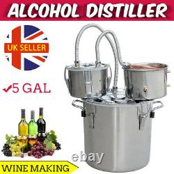 Moonshine 5 GAL 3POTS Alcohol Distiller Copper Wine Maker Water Still Boiler 20L