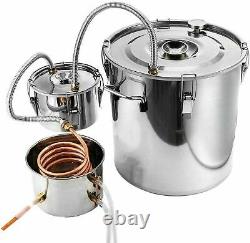 Moonshine 5 GAL 3POTS Alcohol Distiller Copper Wine Maker Water Still Boiler 20L