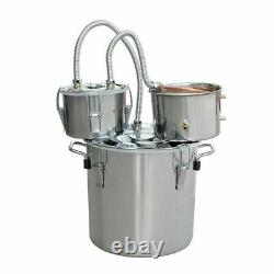 Moonshine 5 GAL 3POTS Alcohol Distiller Copper Wine Maker Water Still Boiler 20L