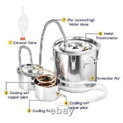 Moonshine 8 GAL 3POTS Alcohol Distiller Copper Wine Maker Water Still Boiler