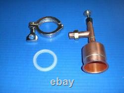 Moonshine Keg Beer Still Kit 2 x 1/2 Copper, Tri Clamp, Gasket, thermometer