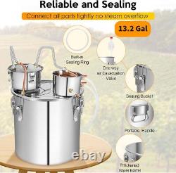 Moonshine Still 3/5/13.2Gal Water Alcohol Distiller Brewing Kit Stainless Steel