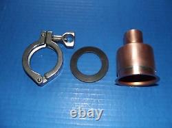 Moonshine Still Beer Keg 2-1 Copper Pipe Column Adapter Tri Clamp alcohol