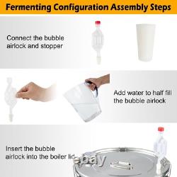 Moonshine Still Distiller 3 Pots 38L Stainless Steel Water Alcohol Distiller