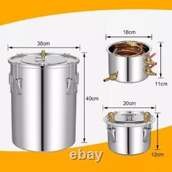 Moonshine Still Distiller 3 Pots 38L Stainless Steel Water Alcohol Distiller