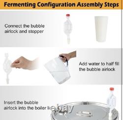 Moonshine Still Distiller, 3 Pots 5 Gal 22L/8.5 Gal 38L Stainless Steel Water