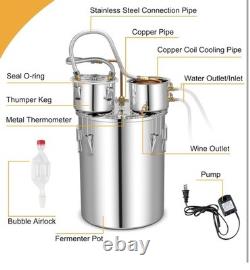 Moonshine Still Distiller, 3 Pots 5 Gal 22L/8.5 Gal 38L Stainless Steel Water