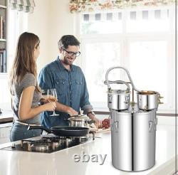 Moonshine Still Distiller, 3 Pots 5 Gal 22L/8.5 Gal 38L Stainless Steel Water
