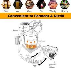 Moonshine Still Distiller, 3 Pots 5 Gal 22L/8.5 Gal 38L Stainless Steel Water Al