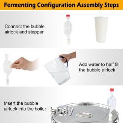 Moonshine Still Distiller, 3 Pots 5 Gal 22L/8.5 Gal 38L Stainless Steel Water Al