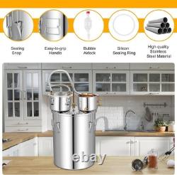 Moonshine Still Distiller, 3 Pots 5 Gal 22L/8.5 Gal 38L Stainless Steel Water Al