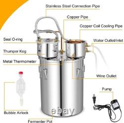 Moonshine Still Distiller, 3 Pots 5 Gal 22L/8.5 Gal 38L Stainless Steel Water Al