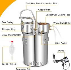 Moonshine Still Distiller, 3 Pots 5 Gal 22L/8.5 Gal 38L Stainless Steel Water Al