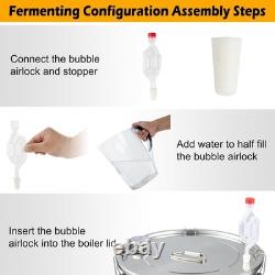 Moonshine Still Distiller, 3 Pots 5 Gal 22L/8.5 Gal 38L Stainless Steel Water Al