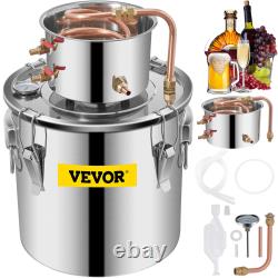 Moonshine Still Distiller 5Gal 21L Stainless Steel Water Distiller Copper Tube H