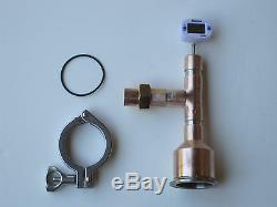 Moonshine Still Head Beer Keg Kit with thermometer 2 x 3/4 Copper Tri Clamp