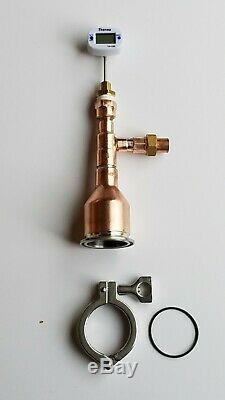 Moonshine Still Kit Beer Keg with thermometer 2 x 1/2 Copper Tri Clamp Gasket