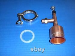 Moonshine Still Kit Topper Keg 2 x 1/2 Copper, Tri Clamp, Gasket, thermometer