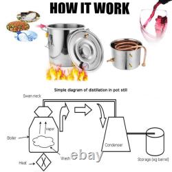 Moonshine Still Spirits Water Alcohol Distiller Copper Tube Home Brew Wine
