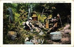 Moonshine Still in the Mountains in Old Kentucky Postcard Unused 1920s