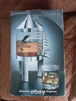 NEW Godinger Silver Art Co Moonshine Still Beverage Dispenser Drink Bar Man Cave