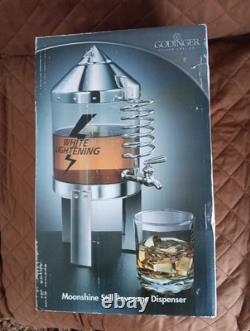 NEW Godinger Silver Art Co Moonshine Still Beverage Dispenser Drink Bar Man Cave