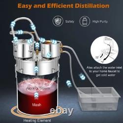 New Moonshine Still Distiller 3 Pots 38L Stainless Steel Water Alcohol Distiller