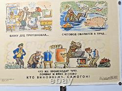 Original ANTI VODKA Whiskey Moonshine Still a drunk Poster Soviet ANTI BOOTLEG