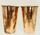 Pure Copper Beakers Set 2 Lot Vase Shot Glasses Beer Sake Vintage Metal