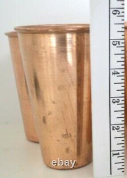 PURE Copper Beakers Set 2 LOT Vase SHOT Glasses Beer Sake Vintage Metal