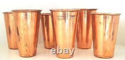 PURE Copper Beakers Set 6 LOT Vase SHOT Glasses Beer Sake Vintage Metal