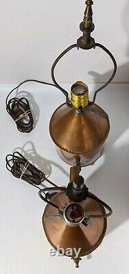 Pair Copper Moonshine Pot Still Electric Table Mancave Bar Lamp Light