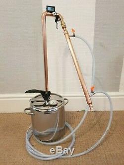 Pot Still Copper Distiller 9L Moonshine Spirits Alcohol 28mm 2 thermometers